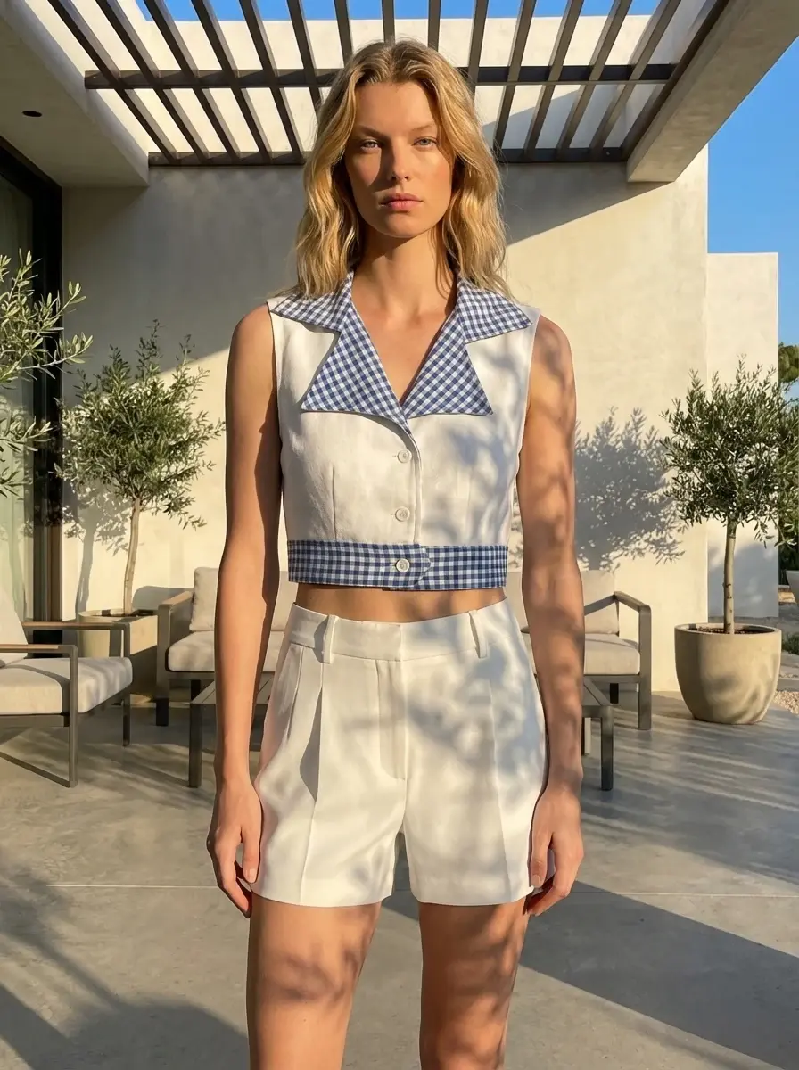 Garment on model on location